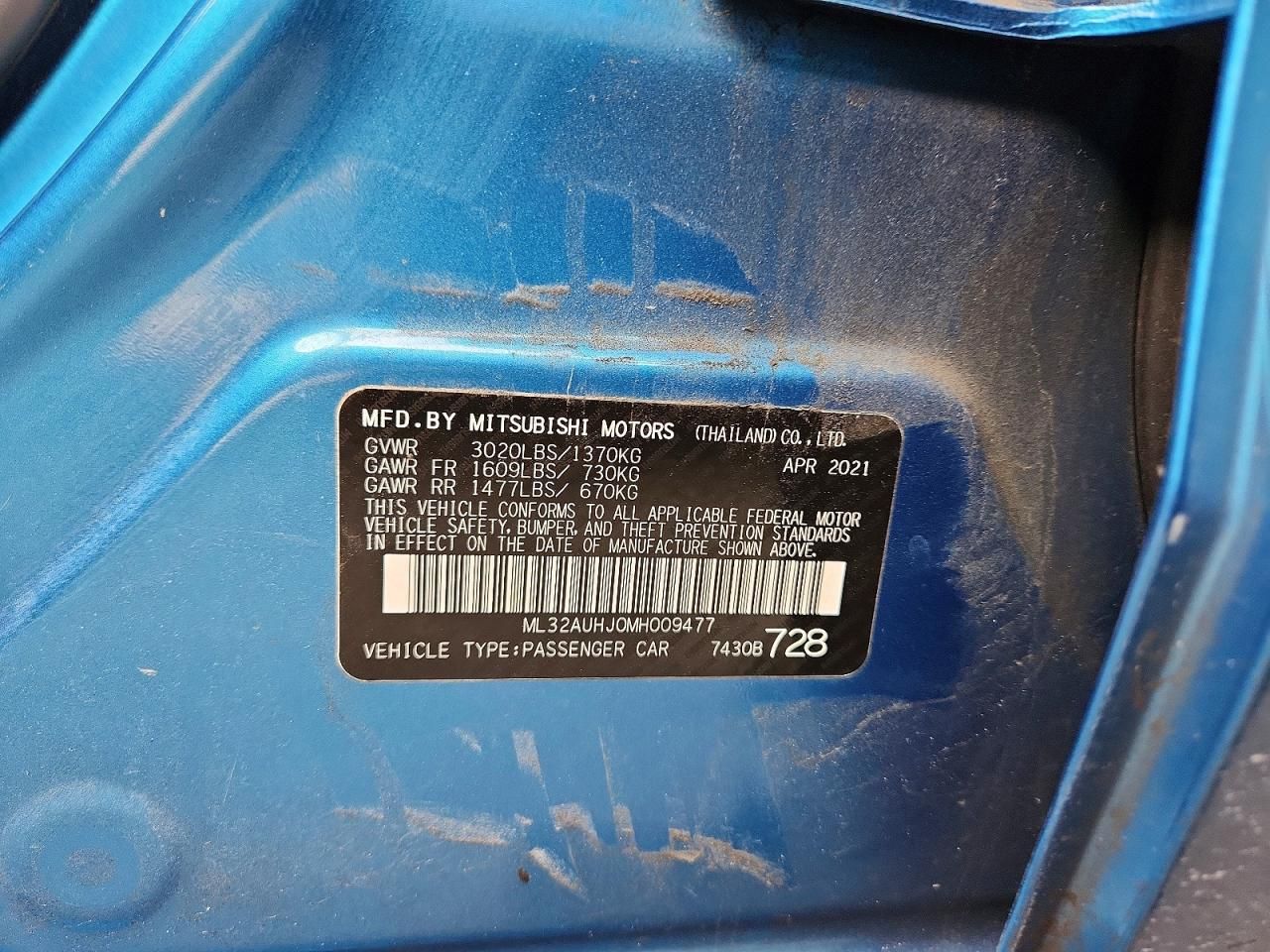 2021 Mitsubishi Mirage es