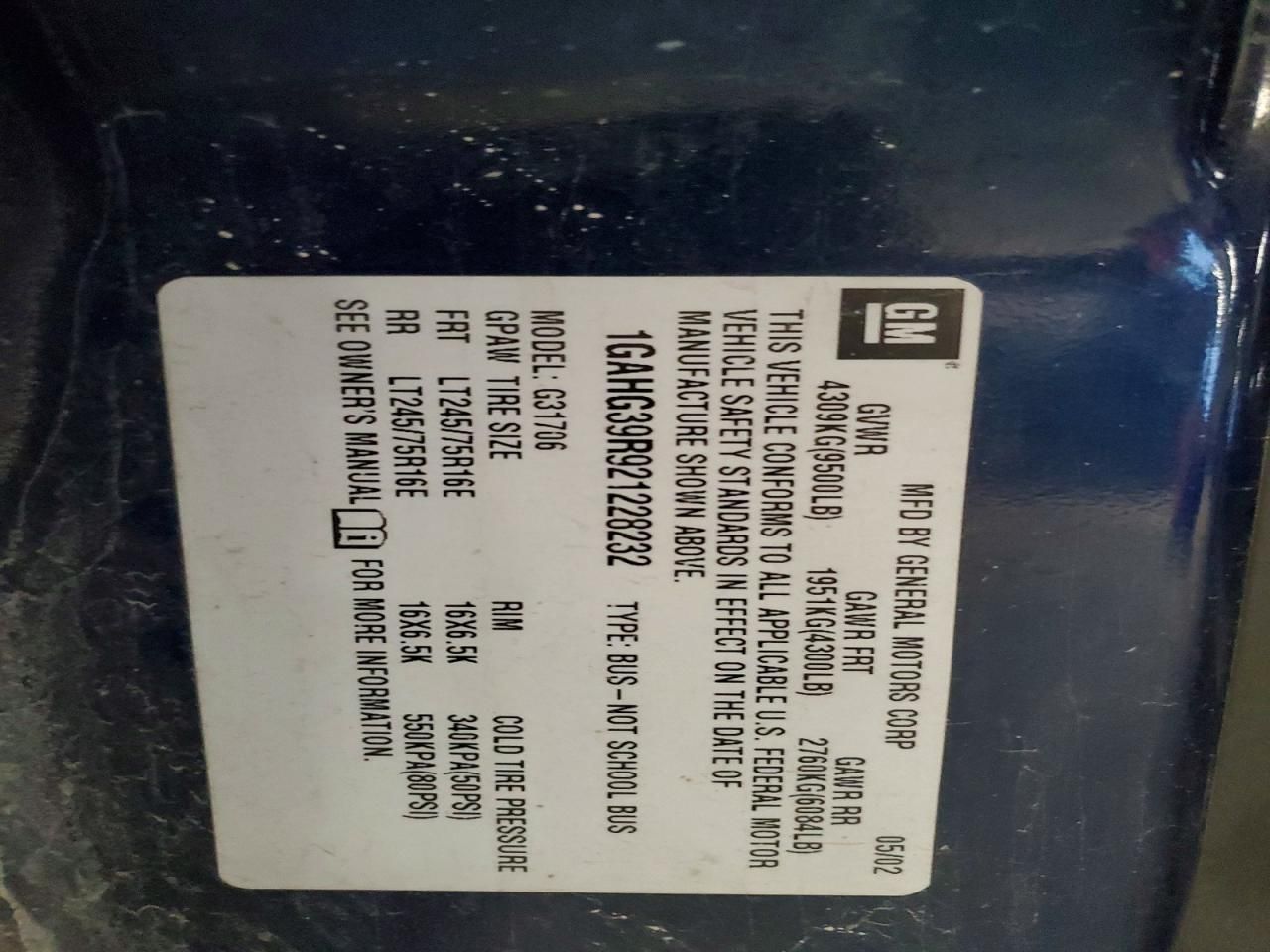 2002 Chevrolet Express G3500