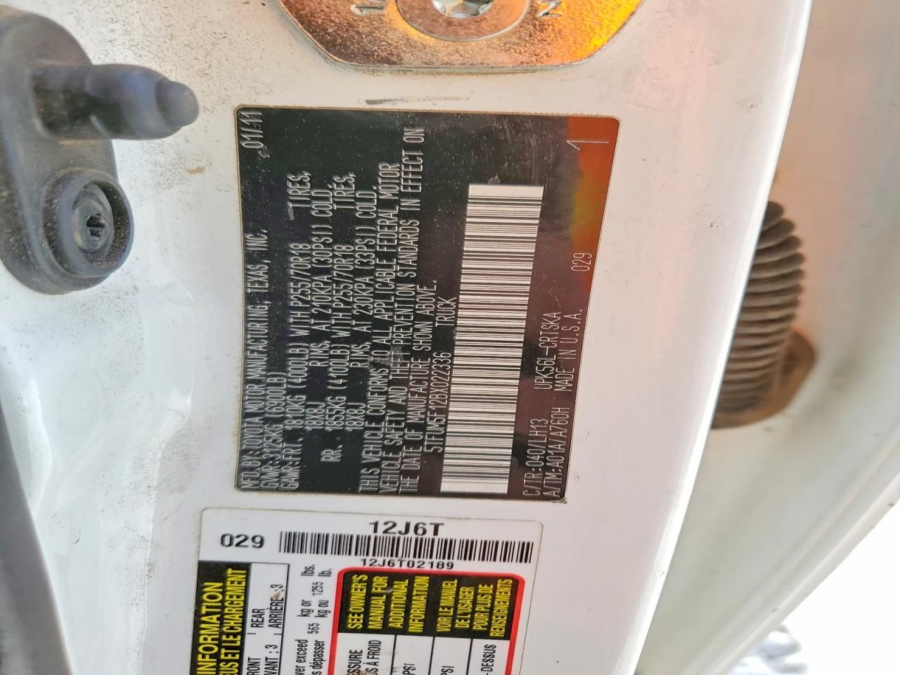 2011 Toyota Tundra Double cab SR5