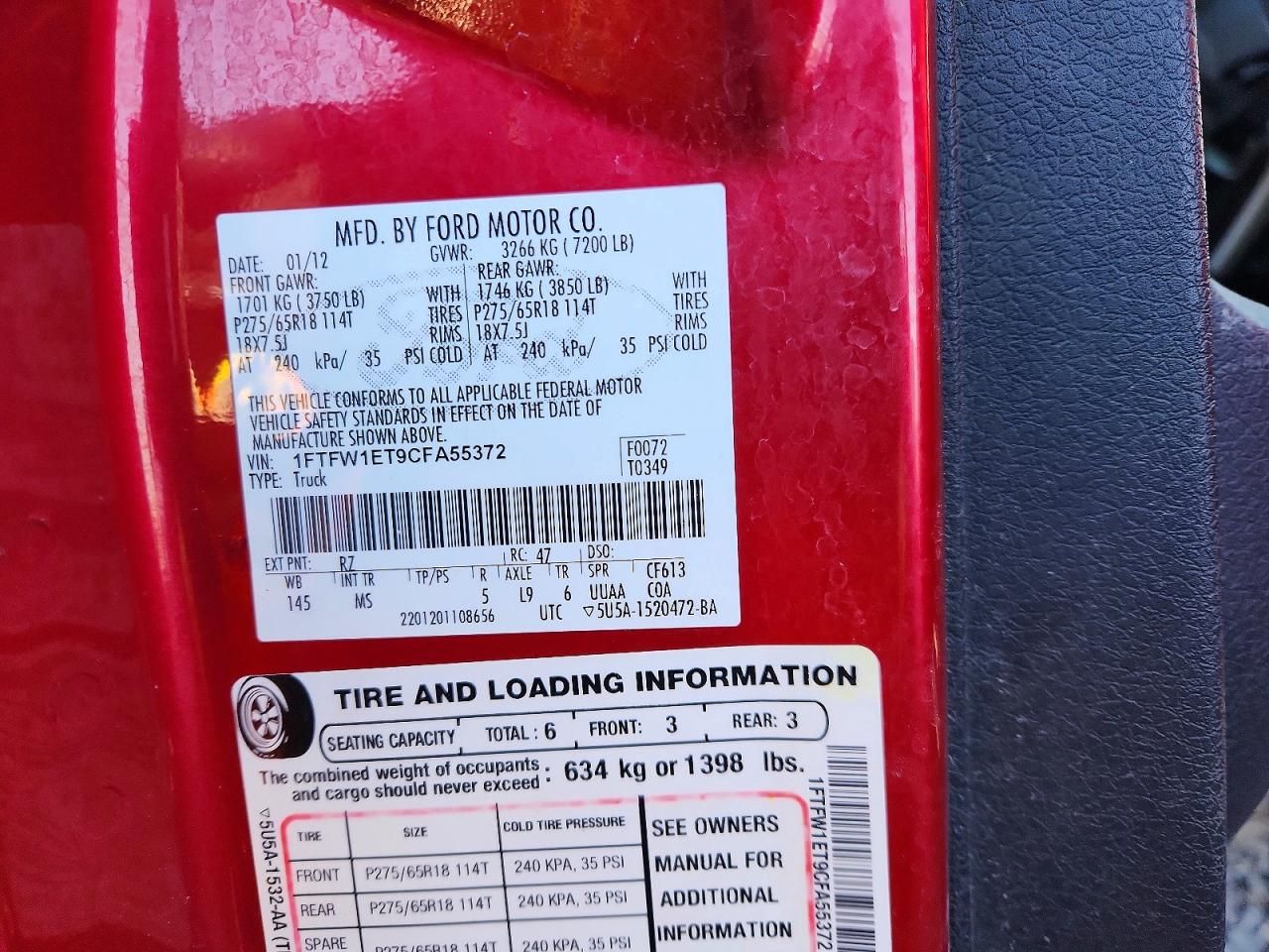 2012 Ford F150 Supercrew