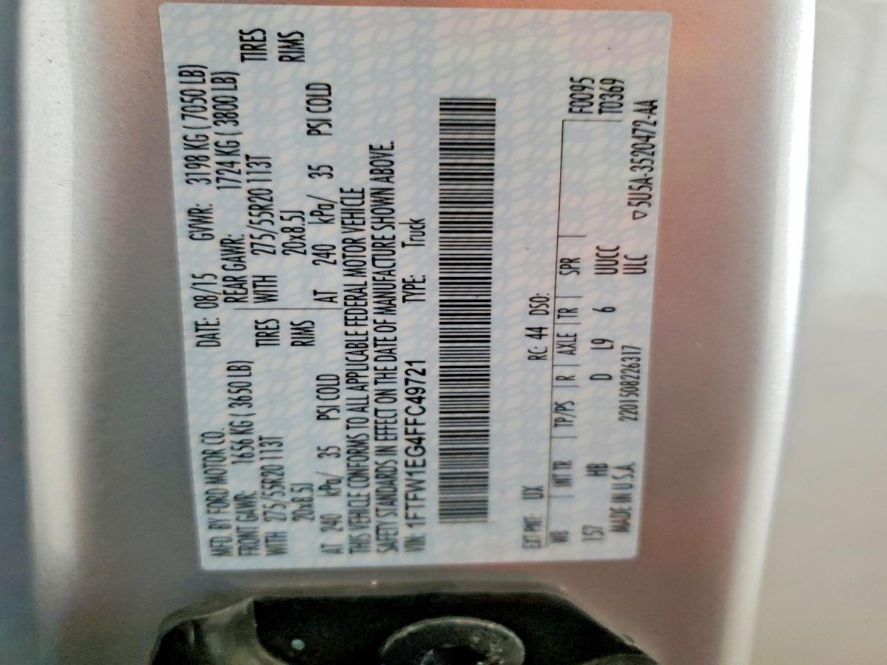 2015 Ford F150 Supercrew