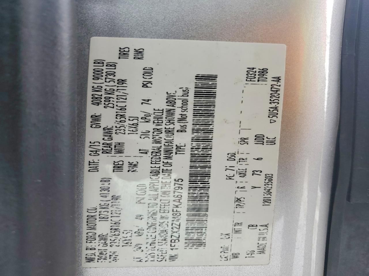 2015 Ford Transit T-350