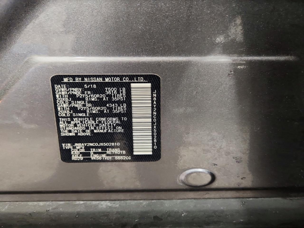 2018 Nissan Armada sv