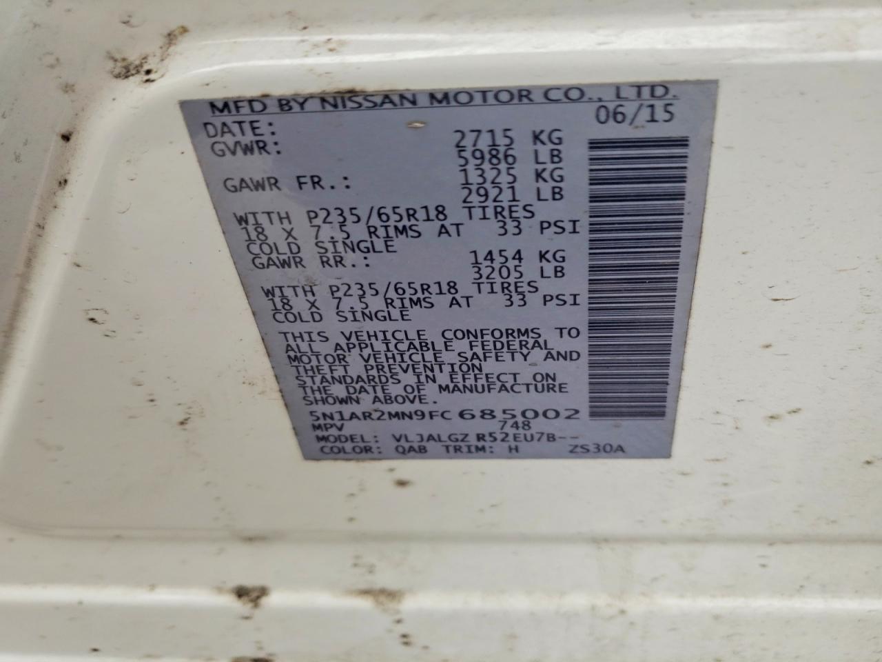 2015 Nissan Pathfinder s