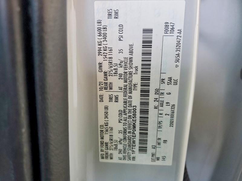 2021 Ford F150 Supercrew