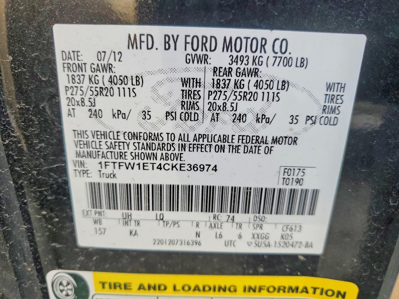 2012 Ford F150 Supercrew