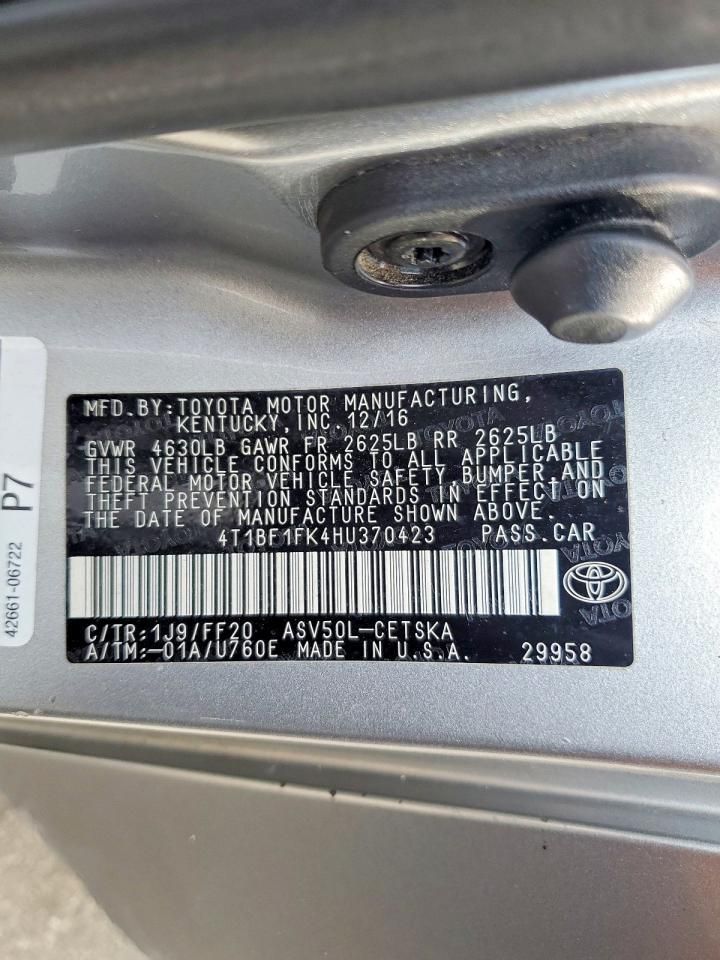 2017 Toyota Camry le