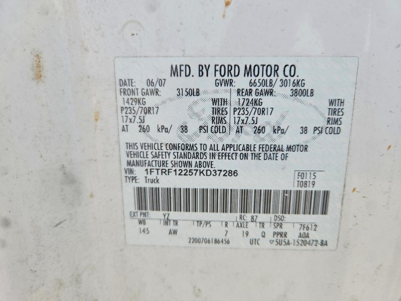 2007 Ford F150 Utility / Service Truck