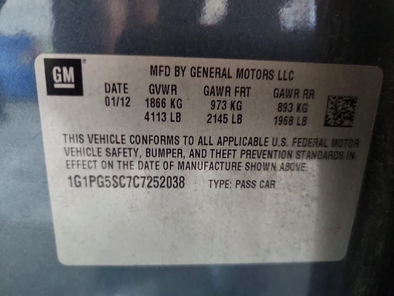 2012 Chevrolet Cruze lt