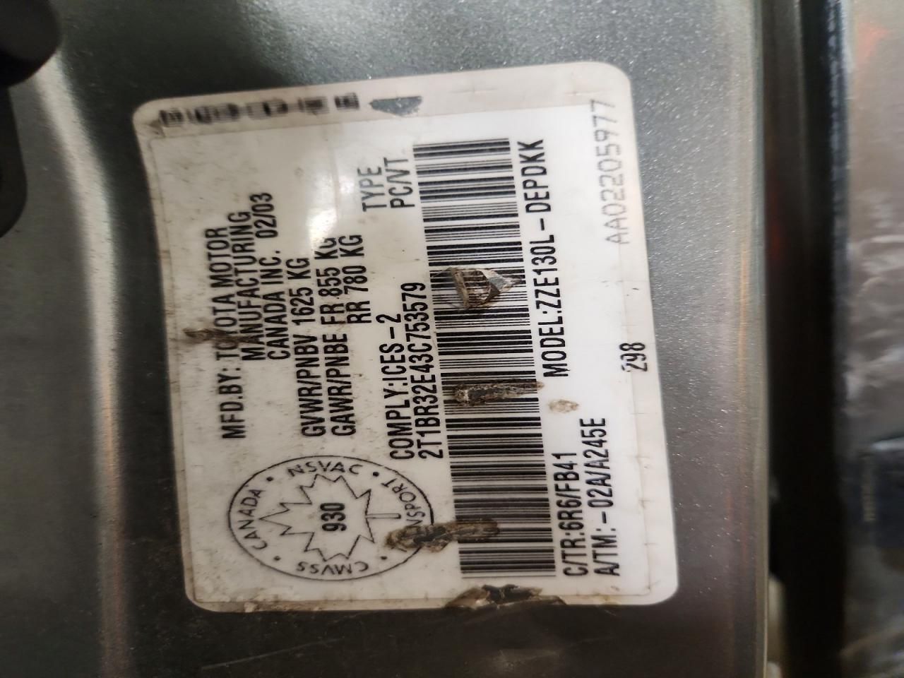 2003 Toyota Corolla ce