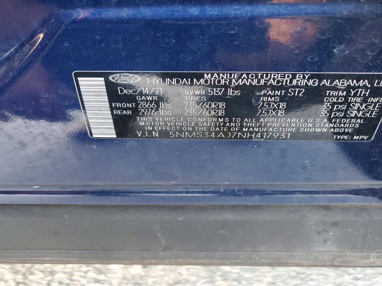 2022 Hyundai Santa fe sel