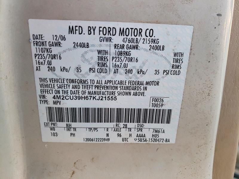 2007 Mercury Mariner hev