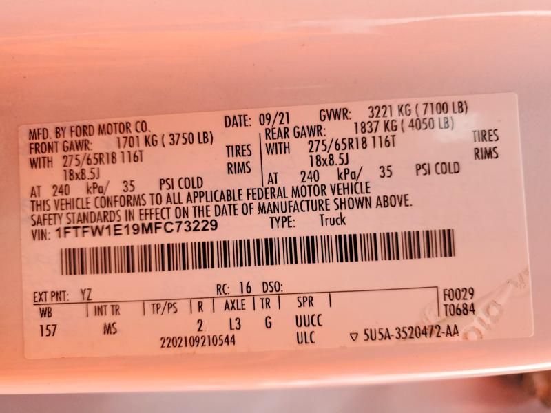 2021 Ford F150 Supercrew