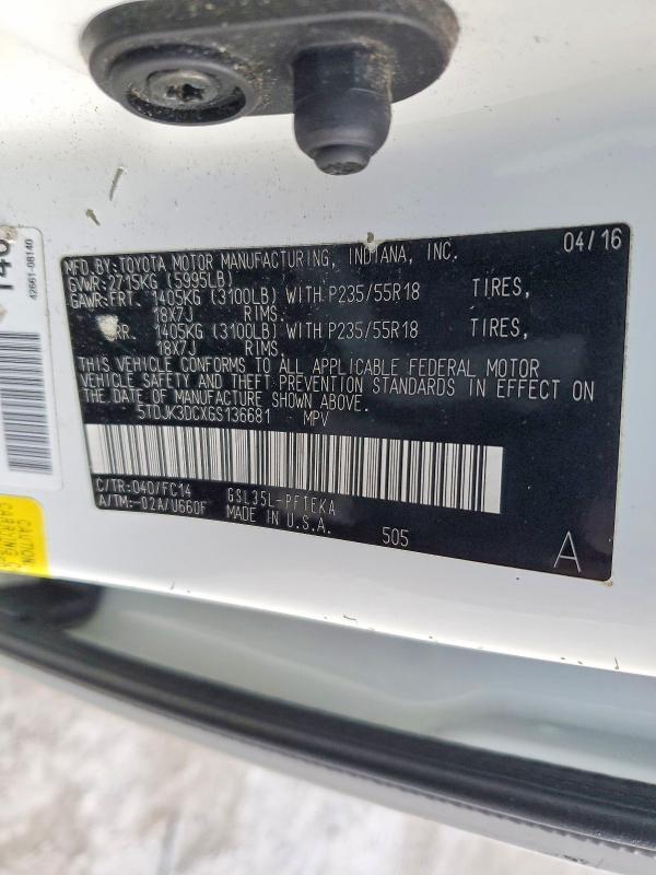 2016 Toyota Sienna le