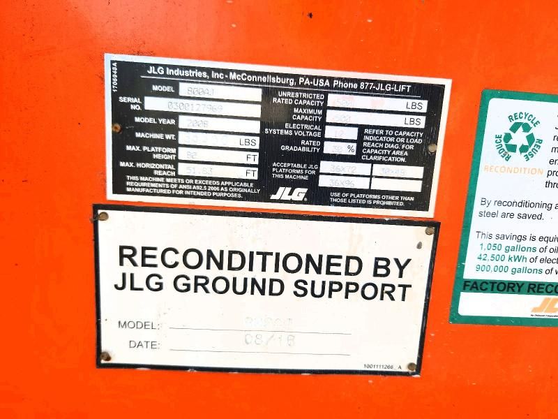 2008 JLG 800AJ Boom Lift