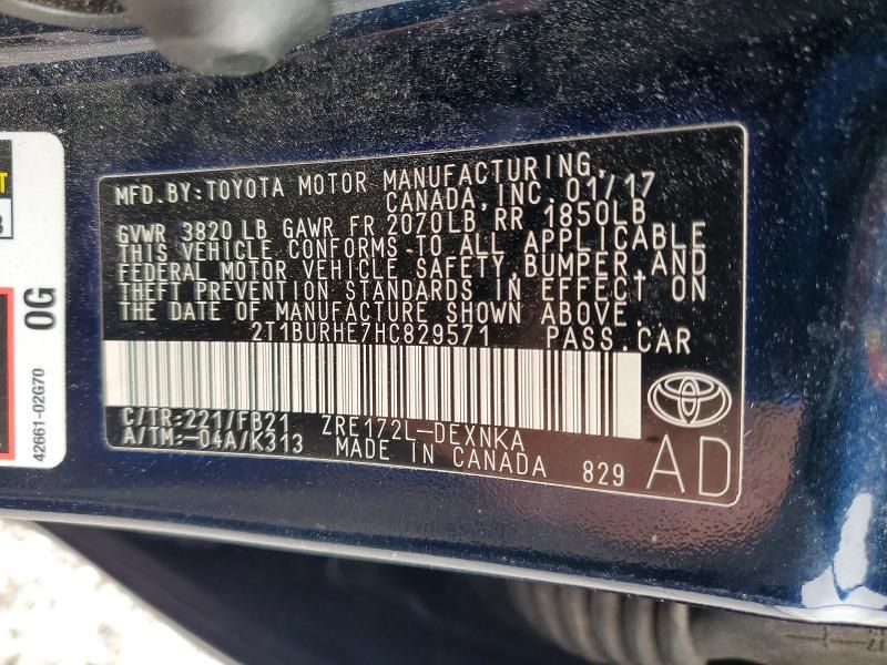 2017 Toyota Corolla l