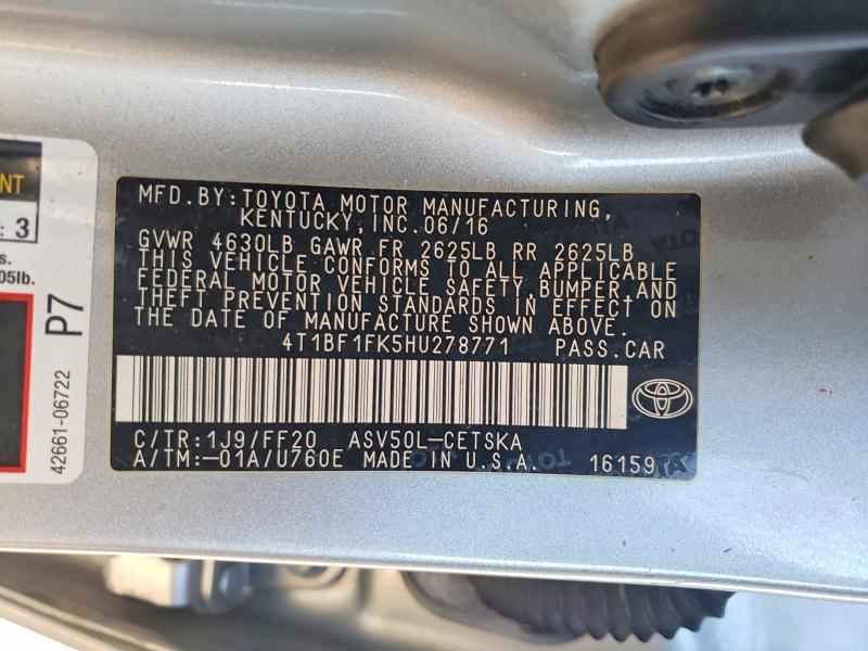 2017 Toyota Camry le
