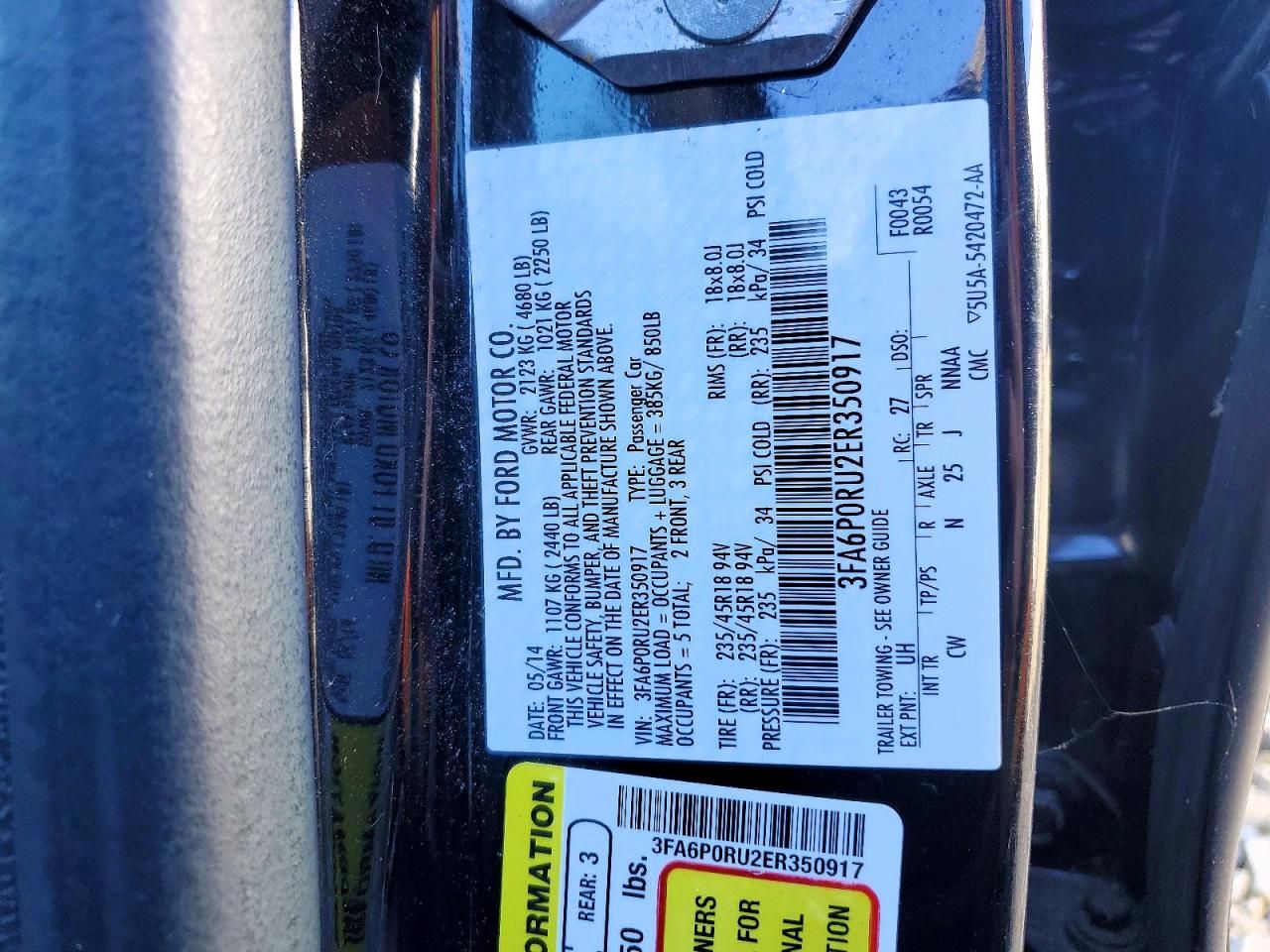 2014 Ford Fusion Titanium hev