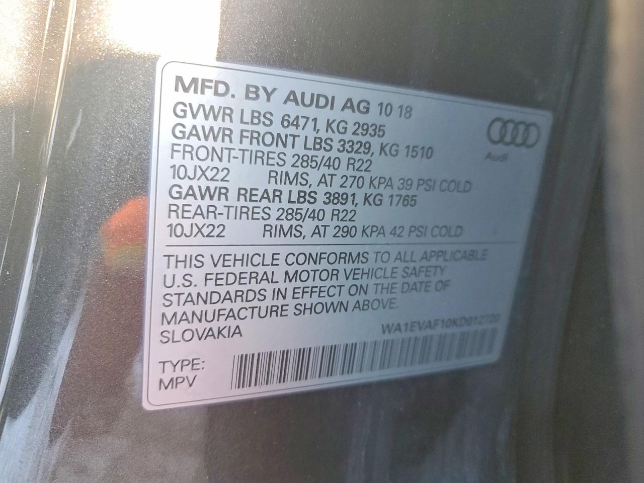 2019 Audi Q8 Premium Plus S-line