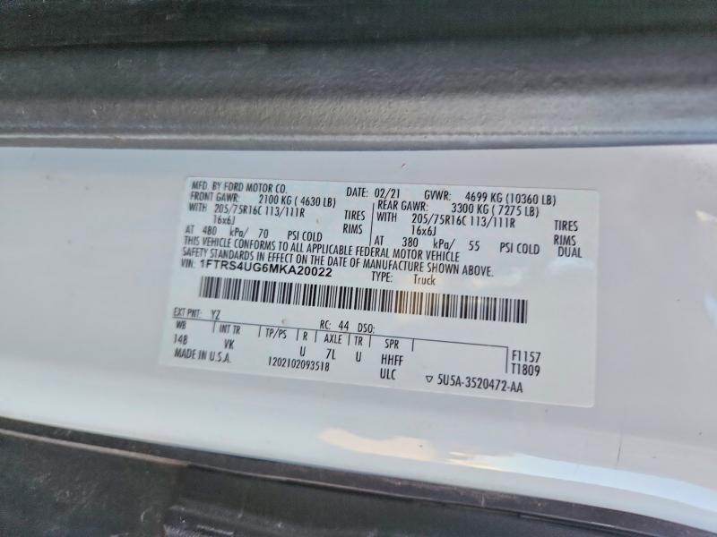 2021 Ford Transit T-350 Utility / Service van