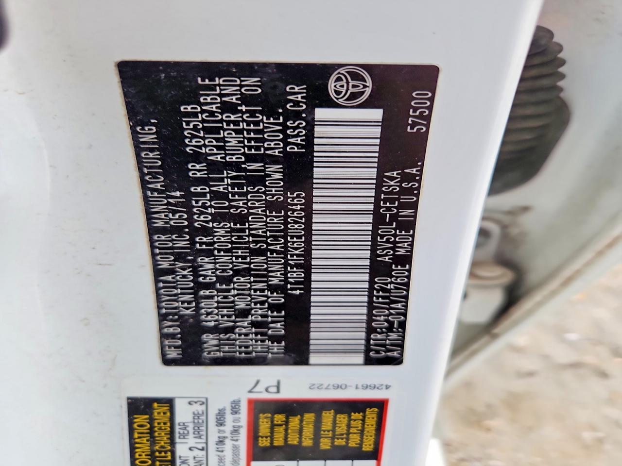 2014 Toyota Camry l