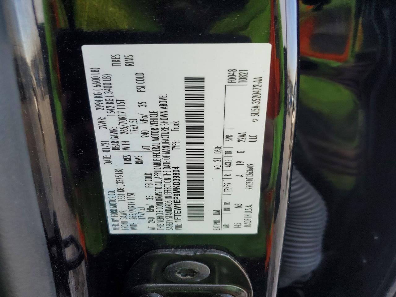 2021 Ford F150 Supercrew