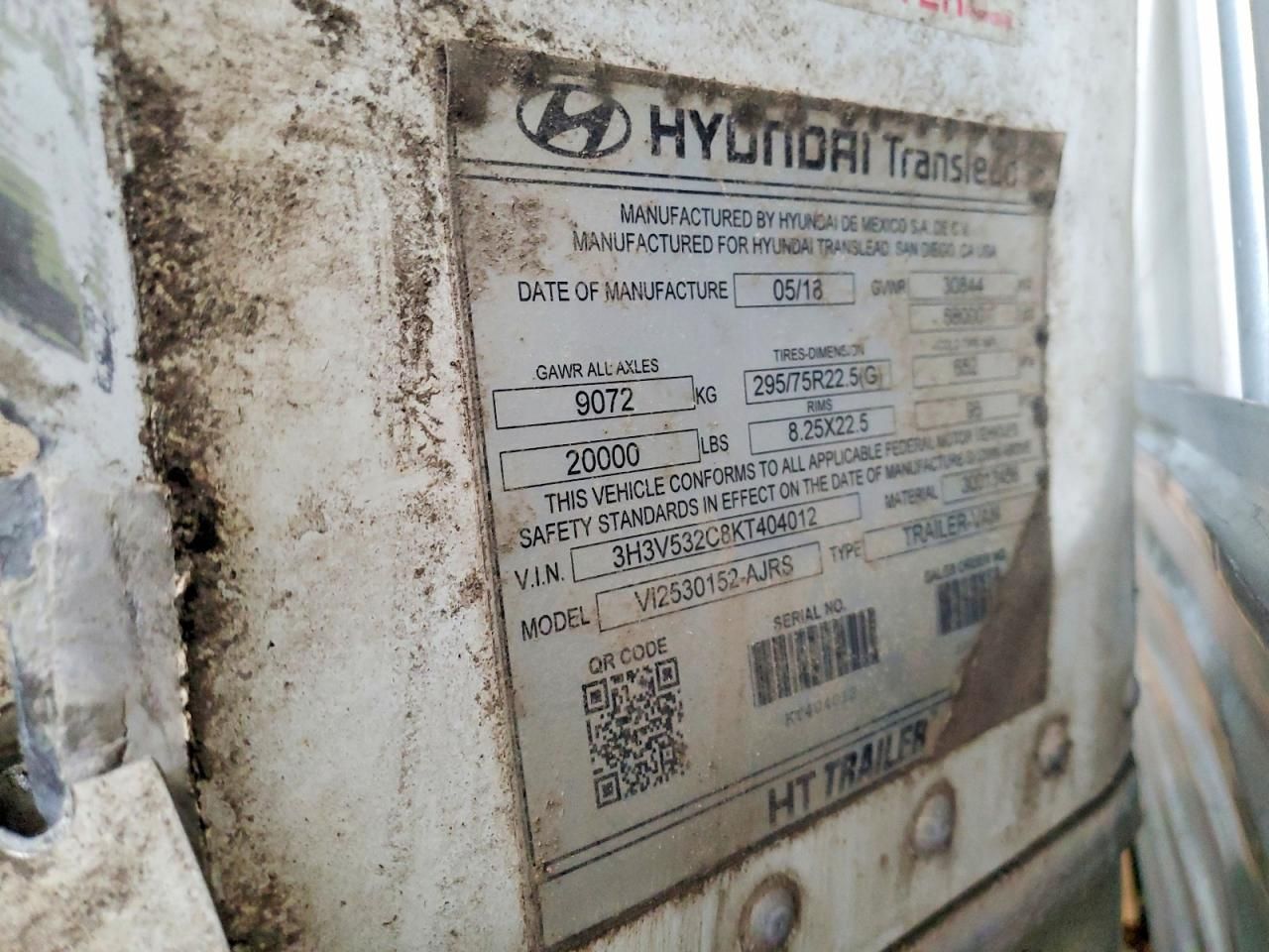 2019 Hyundai Translead V12530152-AJRS DRY Van Trailer