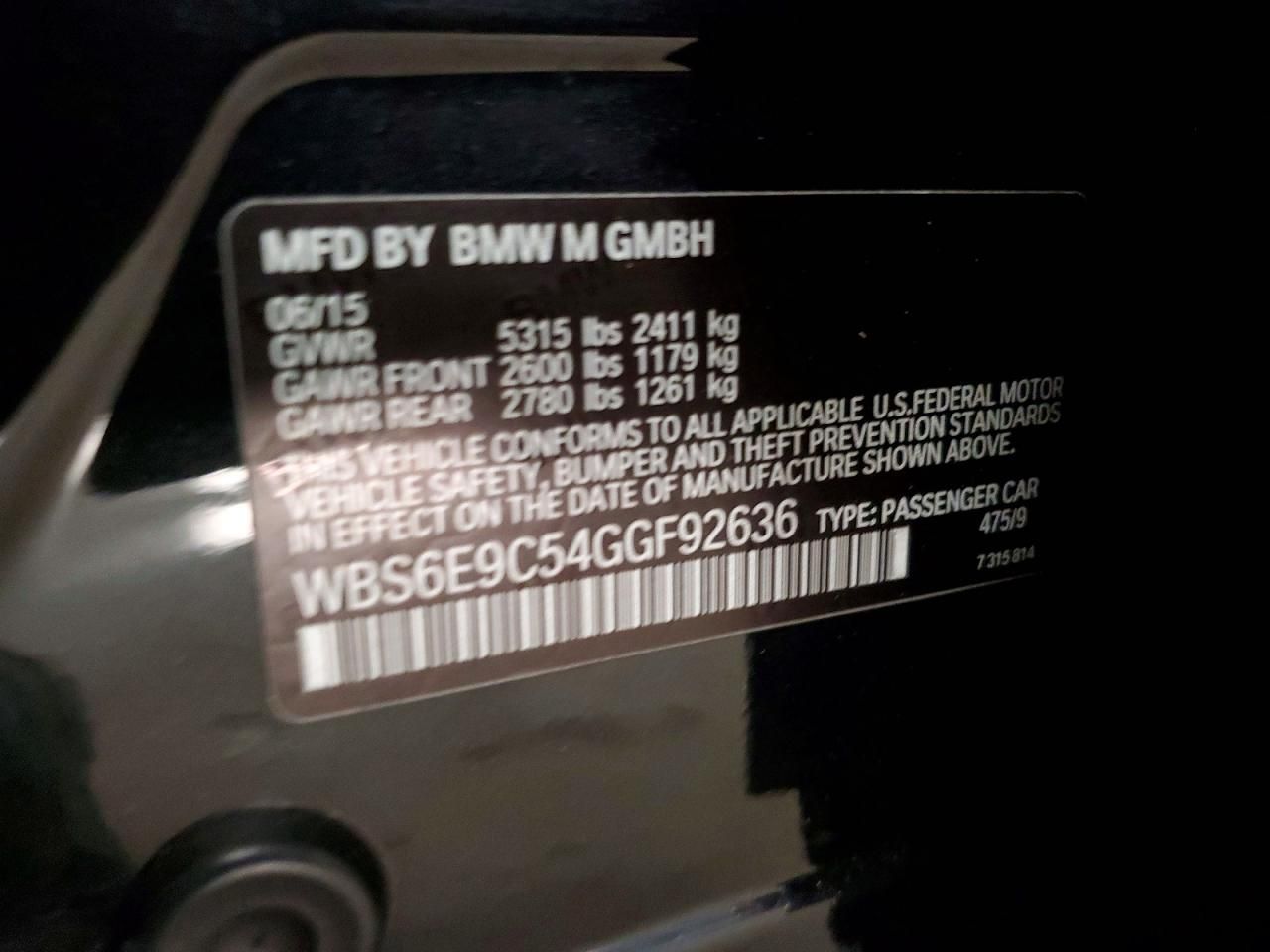 2016 BMW M6 Gran Coupe