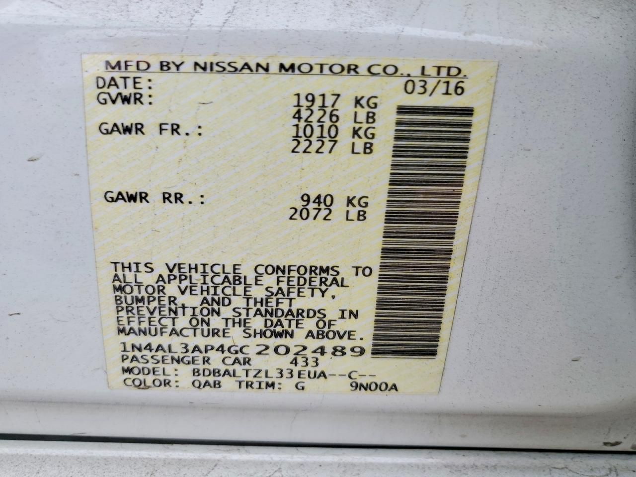 2016 Nissan Altima 2.5