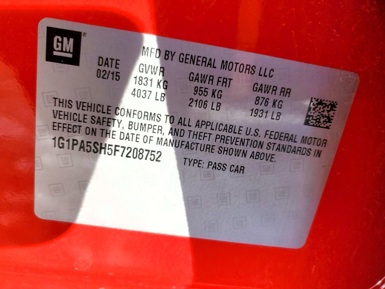 2015 Chevrolet Cruze ls