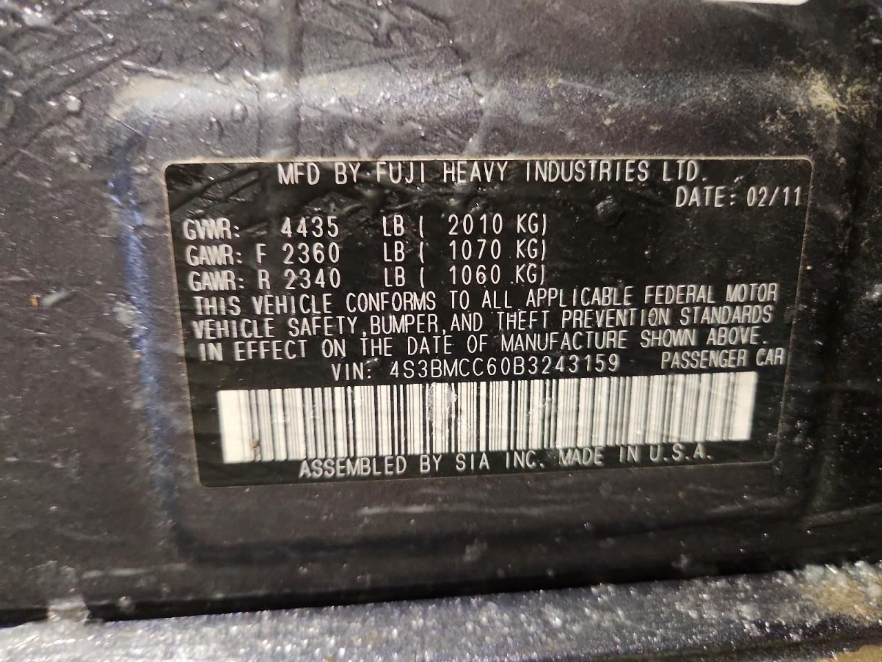 2011 Subaru Legacy 2.5i Premium