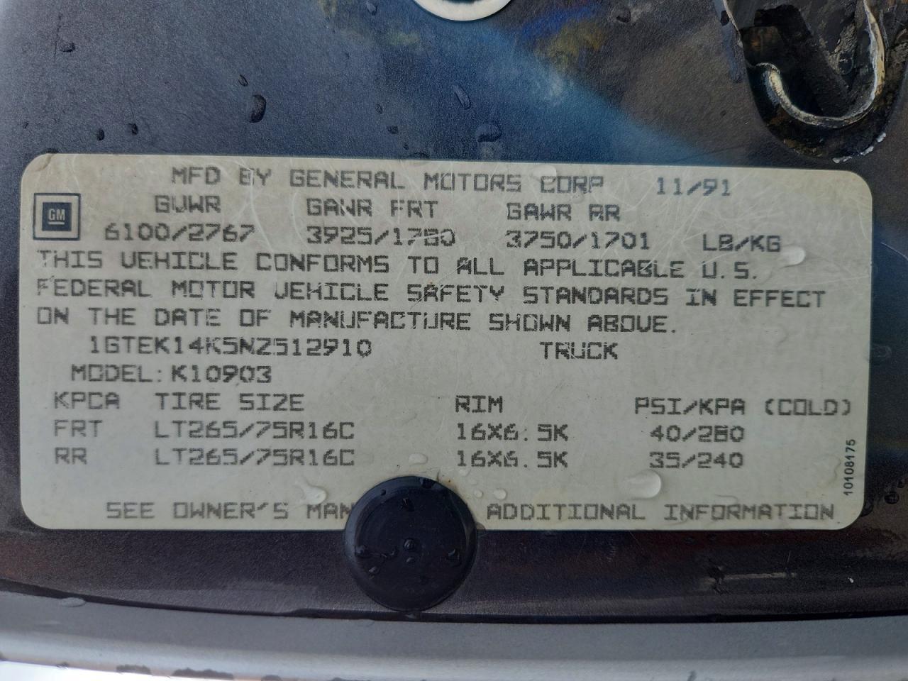 1992 GMC Sierra K1500