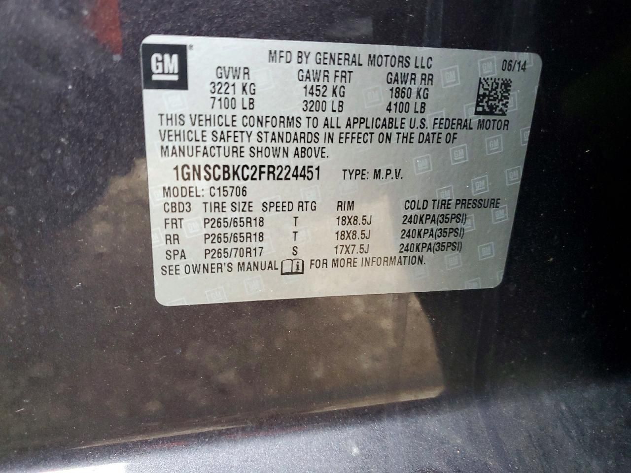 2015 Chevrolet Tahoe C1500 lt