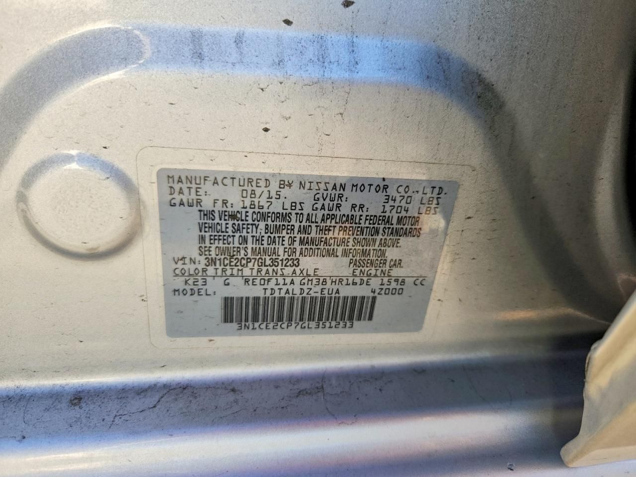 2016 Nissan Versa Note s