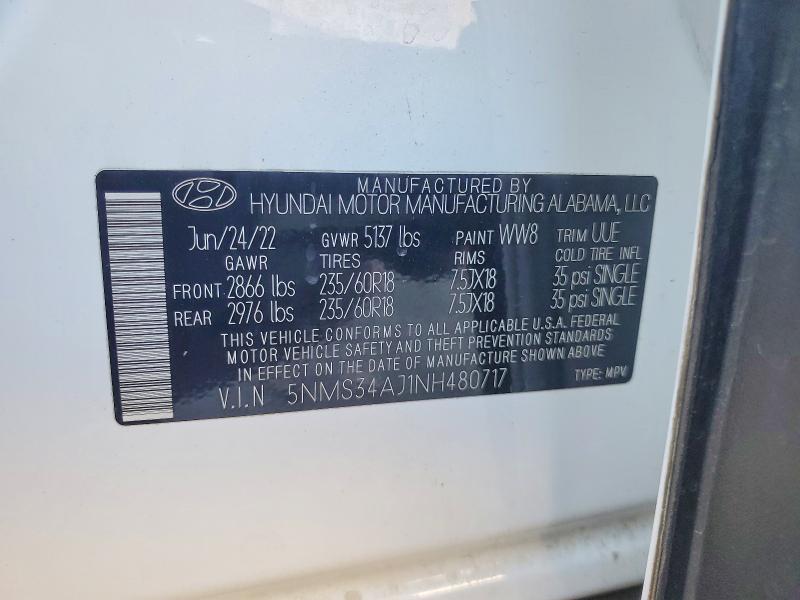 2022 Hyundai Santa fe sel