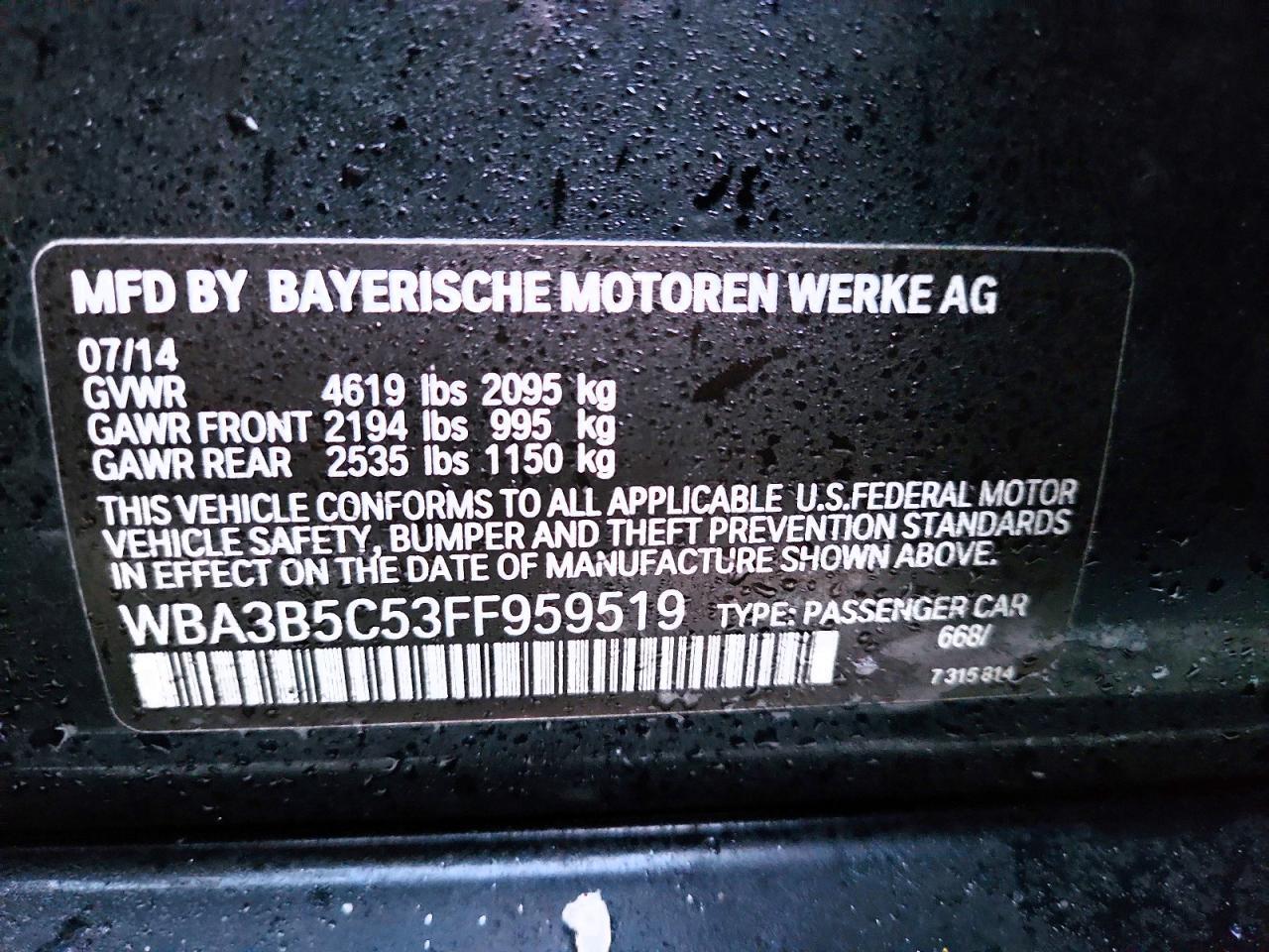2015 BMW 328 xi Sulev