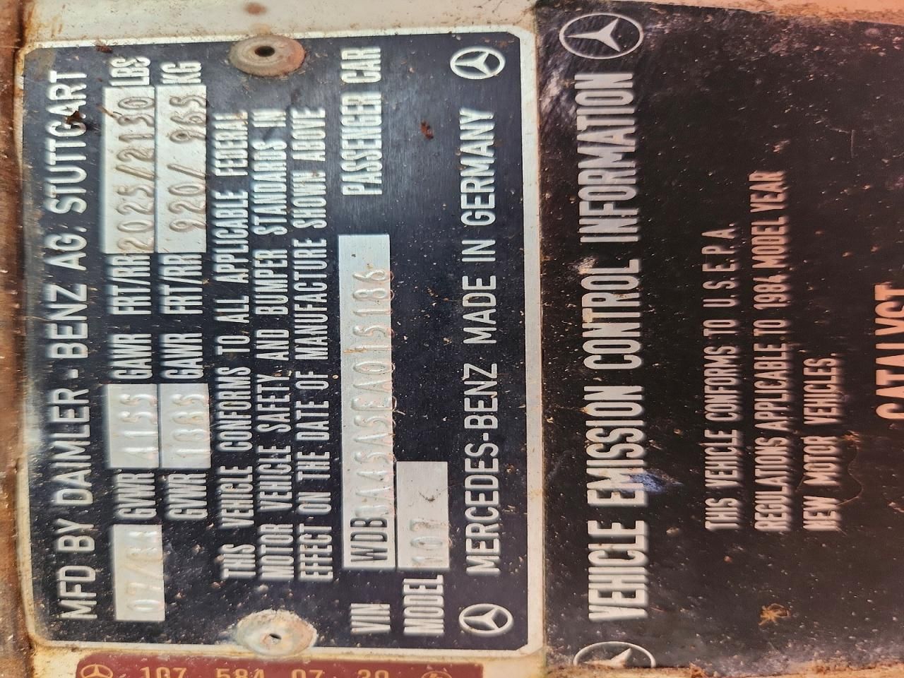 1984 Mercedes-Benz 380 sl