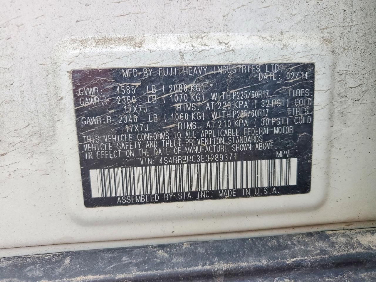 2014 Subaru Outback 2.5i Limited