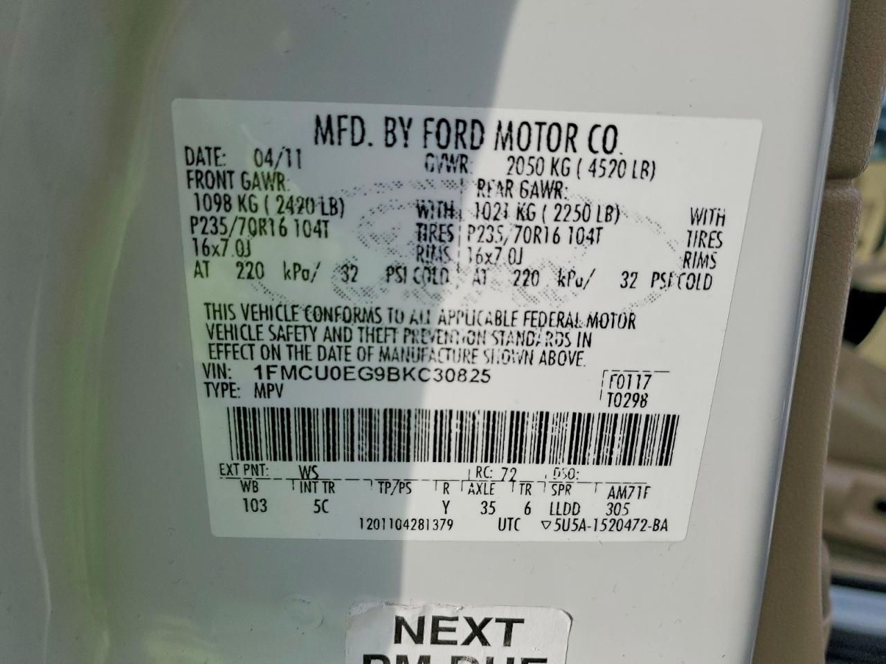 2011 Ford Escape Limited