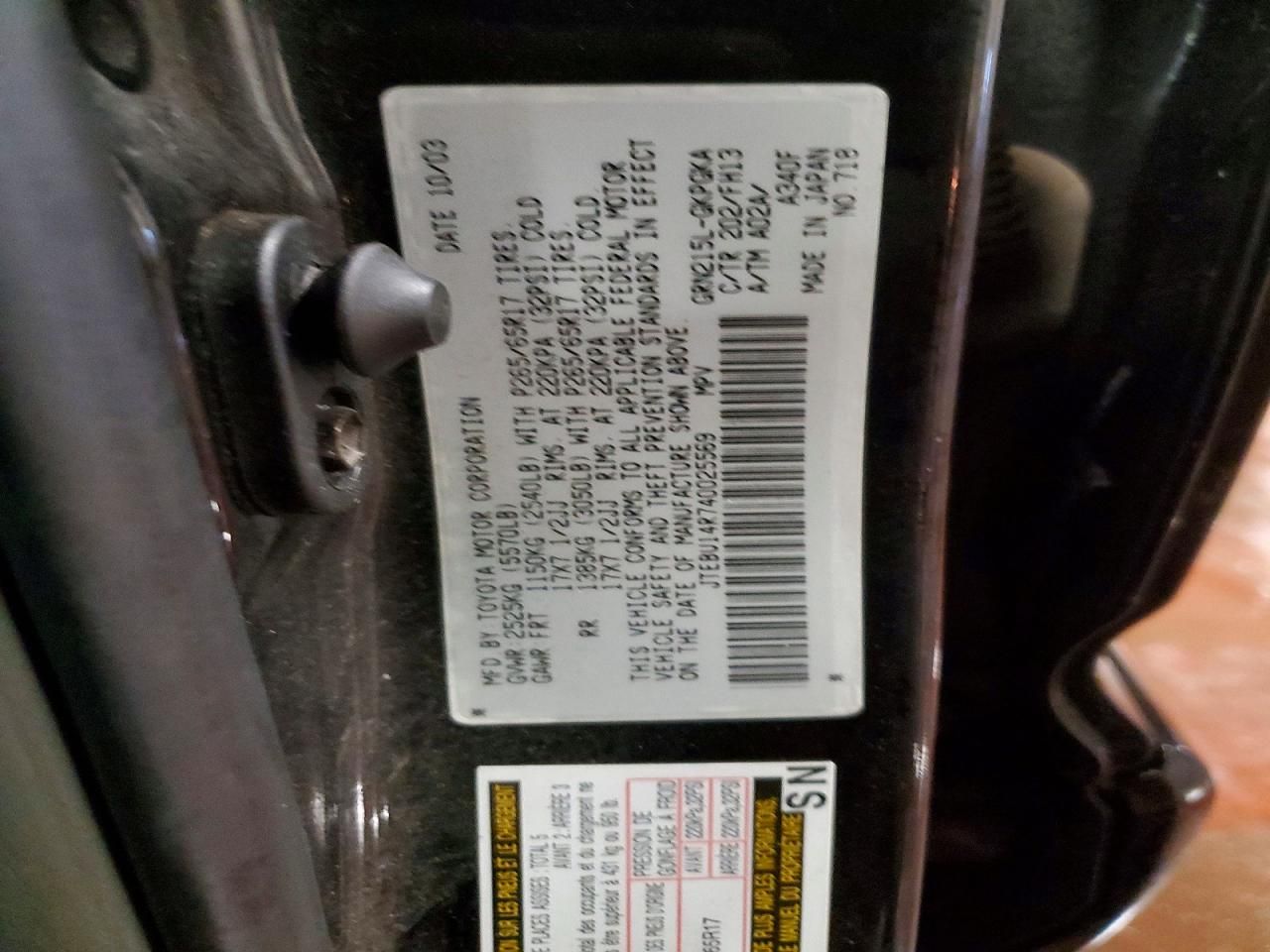 2004 Toyota 4runner SR5