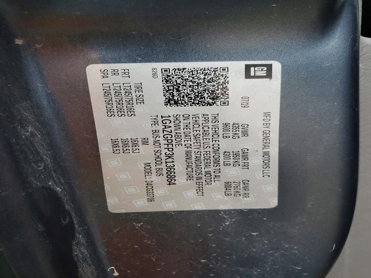 2019 Chevrolet Express G3500 LT