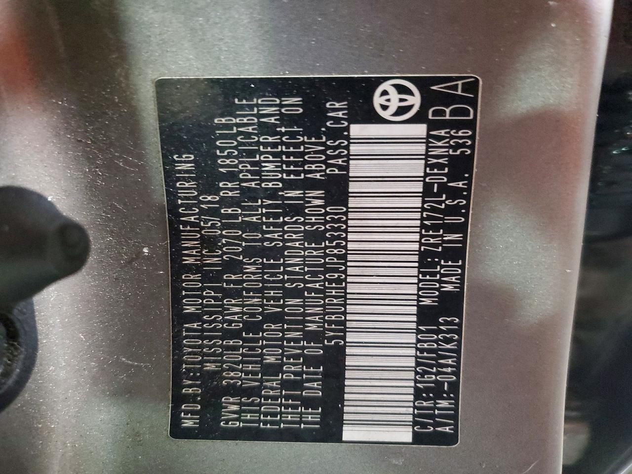 2018 Toyota Corolla l