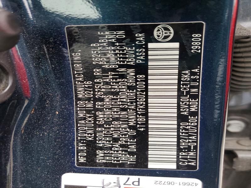 2016 Toyota Camry le