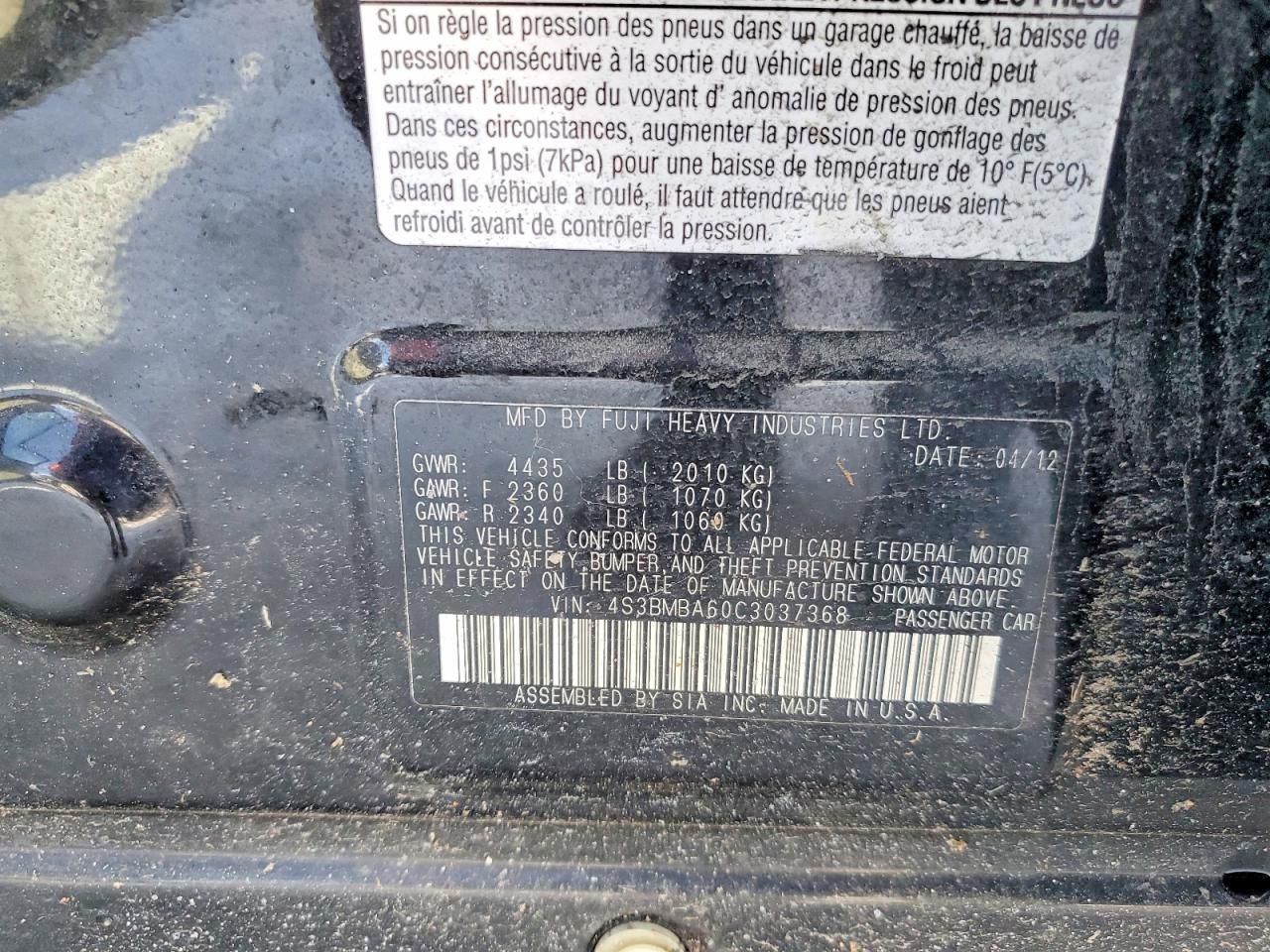 2012 Subaru Legacy 2.5i