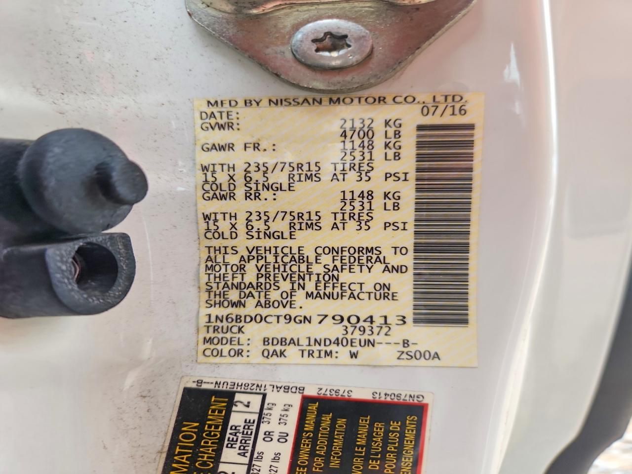 2016 Nissan Frontier s