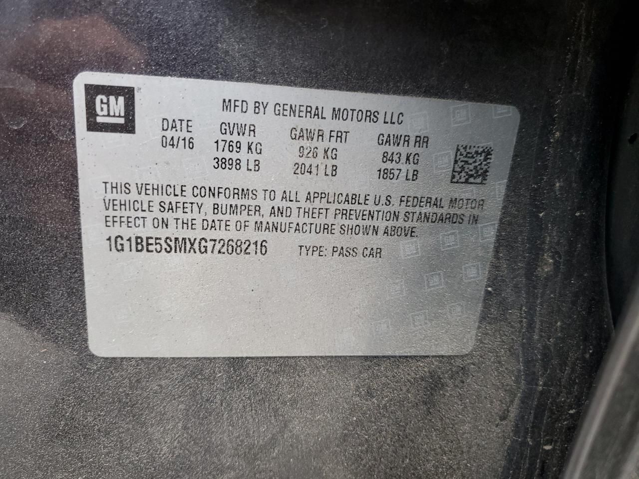 2016 Chevrolet Cruze lt