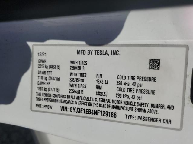 2022 Tesla Model 3