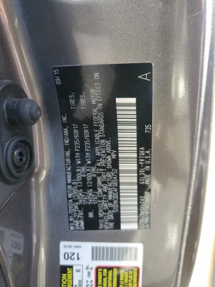 2015 Toyota Sienna xle