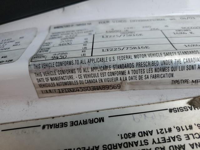 2003 Ford Econoline E450 Super Duty Cutaway Van RV