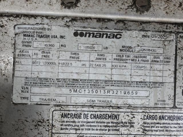 2024 Manac 10350B430 Flatbed Trailer